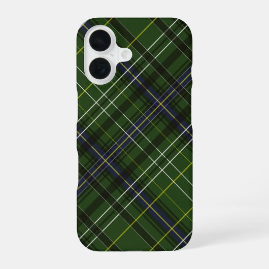 Coque iPhone 16 Tartan en vert (Verso)
