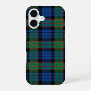 Coque iPhone 16 Tartan Fletcher Bleu Clair et Vert à Carreaux
