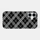 Coque iPhone 16 Tartan noir (Verso Horizontal)