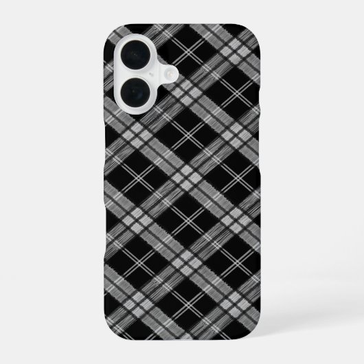 Coque iPhone 16 Tartan noir (Verso)