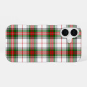 Coque iPhone 16 Tartan Stuart / Stewart blanc rouge vert carreau (Verso Horizontal)