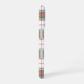 Coque iPhone 16 Tartan Stuart / Stewart blanc rouge vert carreau (Côté droit)
