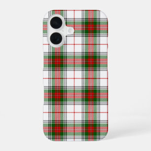 Coque iPhone 16 Tartan Stuart / Stewart blanc rouge vert carreaux