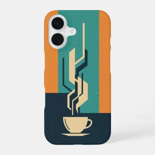 Coque iPhone 16 Tasse à Café Géométrique (Verso)