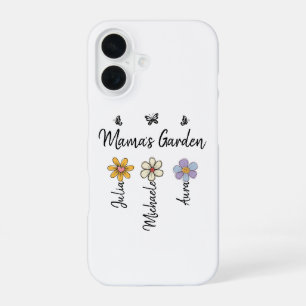 Coque iPhone 16 Tasse personnalisée avec fleurs de naissance et no