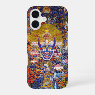 Coque iPhone 16 Tatouage vibrant de dieu thangka tibétain oriental