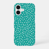 Coque iPhone 16 Teal Polka Dot Pattern Phone Case (Verso)