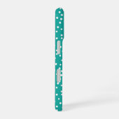 Coque iPhone 16 Teal Polka Dot Pattern Phone Case (Côté droit)