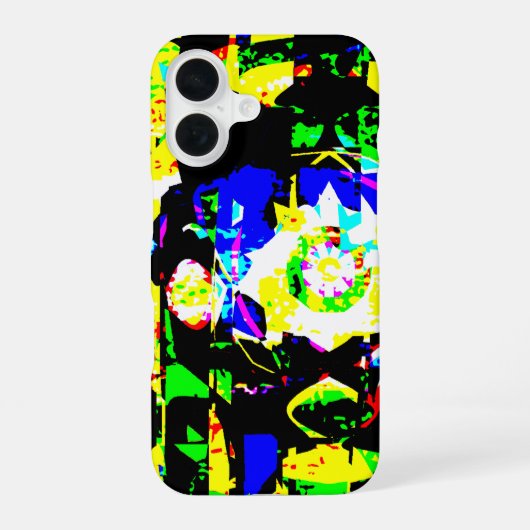 Coque iPhone 16 Technique Abstraite Graphic Neon Noise Artwork MSG (Verso)