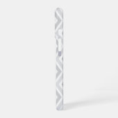Coque iPhone 16 Teckel + Chevron gris (Côté gauche)