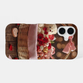 Coque iPhone 16 Teddy Rose Basket Romantic Valentine Aesthetic (Verso Horizontal)