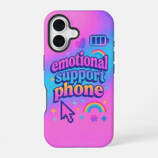 Coque iPhone 16 Téléphone de support émotionnel (Verso)