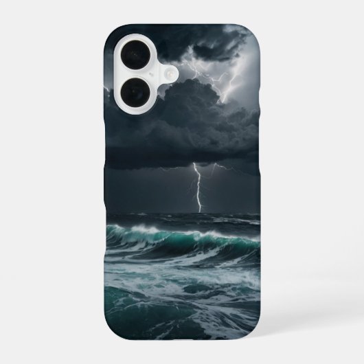 Coque iPhone 16 Tempête sur la mer (Verso)