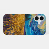Coque iPhone 16 Tempête sur les champs de blé (Verso Horizontal)