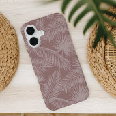 Coque iPhone 16 Terracotta Tropical Botanical Palm Feuille Motif
