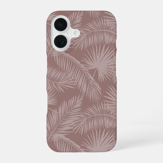 Coque iPhone 16 Terracotta Tropical Botanical Palm Feuille Motif (Verso)