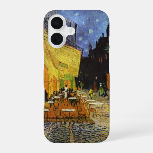 Coque iPhone 16 Terrasse du café la nuit Van Gogh (Verso)