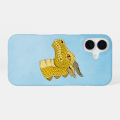 Coque iPhone 16 Tête de dragon doré de profil (Verso Horizontal)