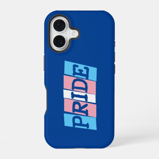 Coque iPhone 16 Texte de la Fierté transgenre (Verso)