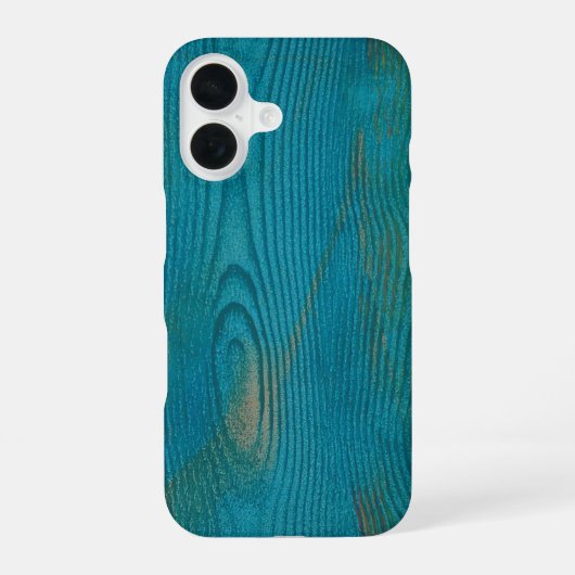 Coque iPhone 16 Texture de grain de bois abstrait élégant bleu sar (Verso)