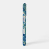 Coque iPhone 16 Texture de marbre bleu sarcelle vert (Côté droit)