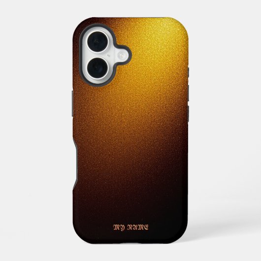 Coque iPhone 16 Texture de scintillement doré radieux (Verso)