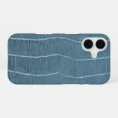 Coque iPhone 16 Texture en cuir de taupe moderne croc (Verso Horizontal)