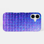 Coque iPhone 16 Texture holographique de prison violet (Verso Horizontal)