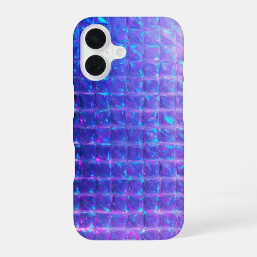 Coque iPhone 16 Texture holographique de prison violet (Verso)