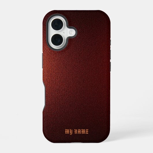 Coque iPhone 16 Texture Métallique Rouge Profond (Verso)