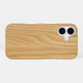 Coque iPhone 16 textures de planches en bois clair (Verso Horizontal)