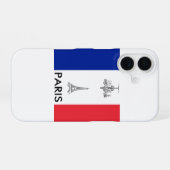 Coque iPhone 16 Thème Paris Tour Eiffel Drapeau Français (Verso Horizontal)