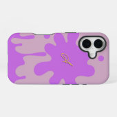 Coque iPhone 16 Thème Pink and Purple Splash (Verso Horizontal)