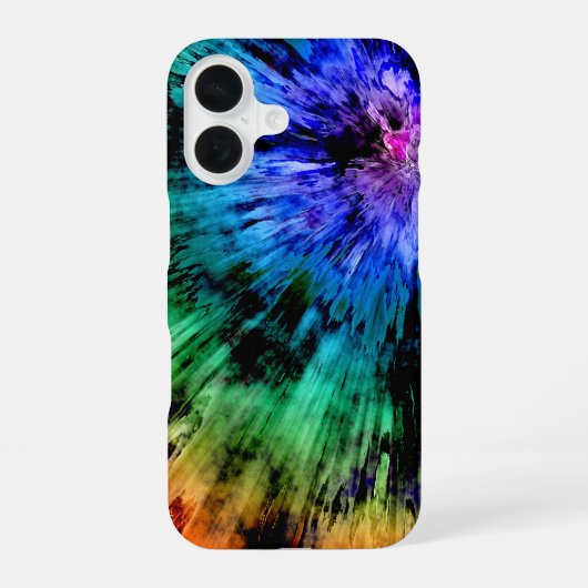 Coque iPhone 16 Tie-Dye Abstrait (Verso)