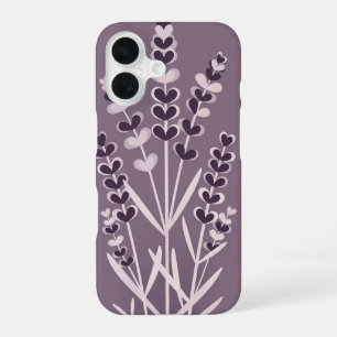 Coque iPhone 16 Tiges de lavande minimalistes rétro