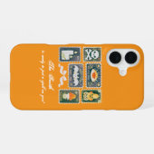 Coque iPhone 16 Timbre Citrouille de saison Éffrayante Halloween R (Verso Horizontal)