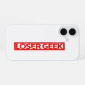 Coque iPhone 16 Timbre Geek perdant (Verso Horizontal)