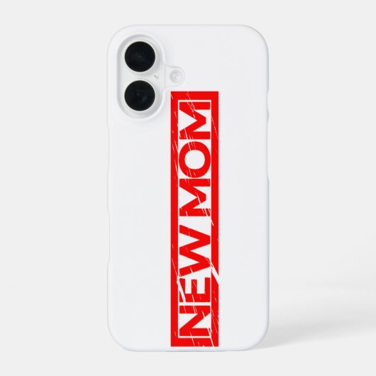 Coque iPhone 16 Timbre Nouvelle Maman (Verso)