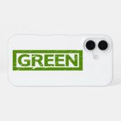 Coque iPhone 16 Timbre vert (Verso Horizontal)
