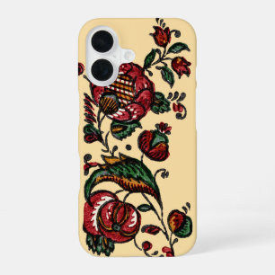 Coque iPhone 16 Tissu de chintz en coton indien vintage