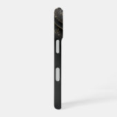 Coque iPhone 16 Tissu Noir avec Reflets Dorés  (Côté droit)