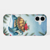 Coque iPhone 16 Tortue plate festive de vacances (Verso Horizontal)