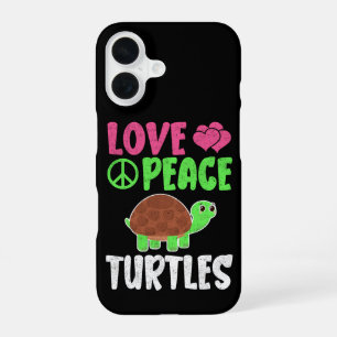 Coque iPhone 16 Tortues Amour Paix Mignon Animaux de Zoo Amoureux