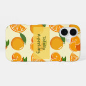 Coque iPhone 16 Totally a-pee-ling orange pattern (Verso Horizontal)