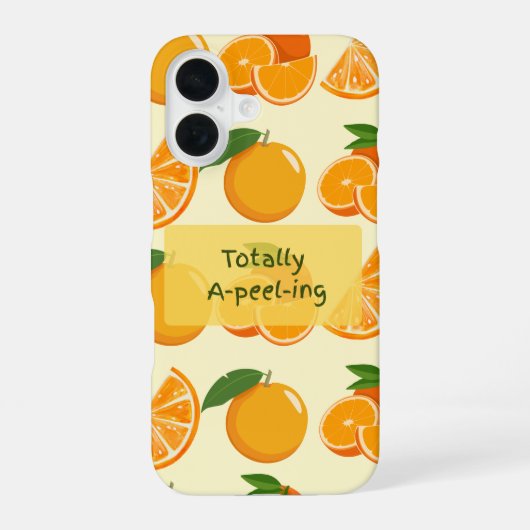 Coque iPhone 16 Totally a-pee-ling orange pattern (Verso)