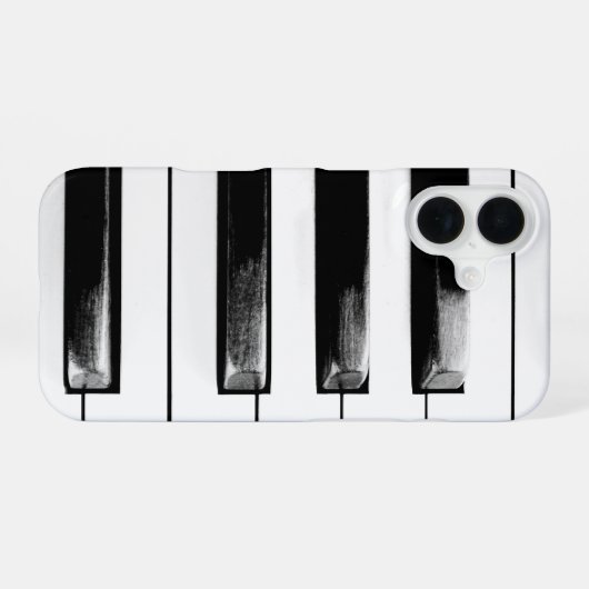 Coque iPhone 16 Touches de piano antiques (Verso Horizontal)