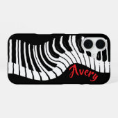 Coque iPhone 16 Touches de piano | Distordues | Personnalisables (Verso Horizontal)