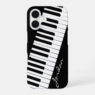 Coque iPhone 16 Touches de Piano Inclinées Personnalisables