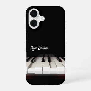Coque iPhone 16 Touches de piano noir et blanc   Étui pour les fan