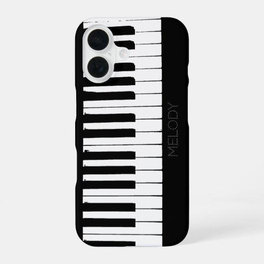 Coque iPhone 16 Touches de piano | Vertical | Personnalisable (Verso)